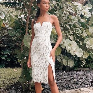 Lulus Amazing Allure White Crochet Lace Bodycon Midi Dress